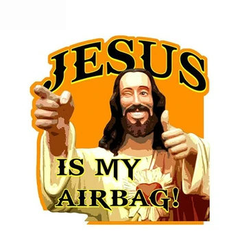 1 bucată Isus Este Airbag Masina Autocolant Decal Impermeabil Laptop Valiza Chitara Camioane Motociclete Accesorii Auto din PVC,13cm*12cm