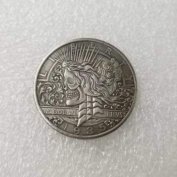 American 1935 Rangers Craniu De Argint Placate Cu Monede Comemorative De Colectie Cadou Monedă Moneda