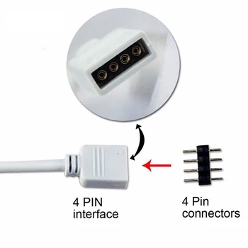 GRN-INTERMITENT RGB 10mm 4Pin 1 la 2, 1 la 3 , 1 la 4 Cablu de Extensie Femeie Extinde Cablul de Sârmă pentru 3528 5050 RGB LED Strip Conector