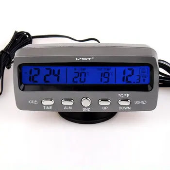 Interioare auto LCD Digital, Calendar, Ceas cu Alarma Termometru Tensiune Metru Temperatura Volt Funcția Snooze Auto Accesorii
