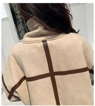 Moda piele de Căprioară de Pluș Cașmir Haina de Femei de Îmbrăcăminte 2022 Noi Jachete de Iarnă coreean Scurt Miel de Păr, Haine de Lână Fete Topuri b708