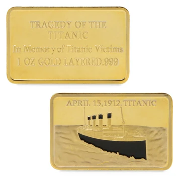 Tragedia De Pe Titanic În 1912 Placat cu Aur de Monede Comemorative Colecție de Suveniruri nava monedă comemorativă Non Valută Monedă Imagine 2